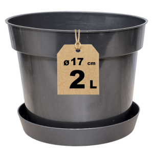 Doniczka produkcyjna RS2 2L 17cm OK z podstawką - na iglaki cyprysiki tuje