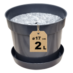 Doniczka produkcyjna szkółkarska 2L 17cm OK z podstawką i ściółką filcową