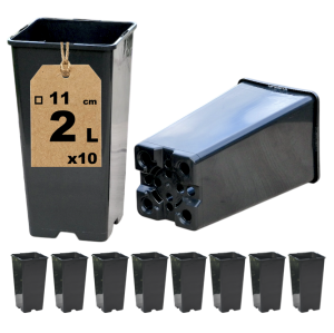 Doniczki produkcyjne wysokie kwadratowe 2L 11cm HS2AH x 10 szt.