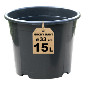 Doniczka produkcyjna 15L 33cm RS15R z mocnym rantem - na choinki i pomidory