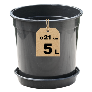 Doniczka produkcyjna szkółkarska RH5A 5L 21cm okrągła wysoka z podstawką