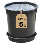 Doniczka produkcyjna RH5A 5L 21cm okrągła wysoka z podstawką i ściółką