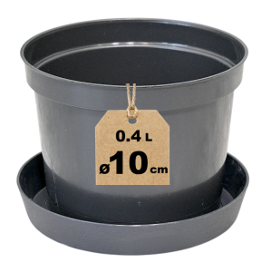 Doniczka plastikowa 10cm 0,4L RS0.4 z podstawką - na sadzonki i rozsady