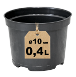 Doniczka produkcyjna 10cm 0,4L okrągła plastikowa do rozsad DonKwiat RS0.4