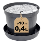 Doniczka produkcyjna 0,4L 10cm OK z podstawką i osłoną filcową ściółkującą