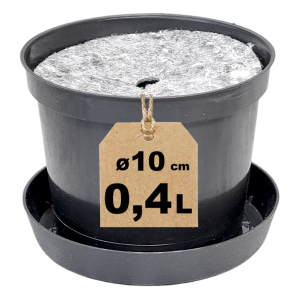 Doniczka produkcyjna 0,4L 10cm OK z podstawką i osłoną filcową ściółkującą
