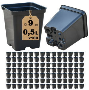 Doniczki produkcyjne P9 0,5L 9cm na rozsady i sadzonki DonKwiat S0.5D x 100