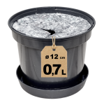 Doniczka produkcyjna uprawowa 0,7L 12cm OK z podstawką i osłoną ściółkującą