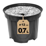 Doniczka 0,7L 12cm OK z osłoną ściółkującą - do uprawy kwiatów bylin ziół