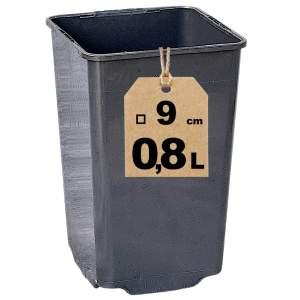 Doniczka produkcyjna kwadratowa wysoka 9cm 0,8L HS0.8A do róż i powojników
