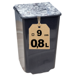 Doniczka produkcyjna wysoka 9cm 0,8L HS0.8A z osłoną filcową ściółkującą
