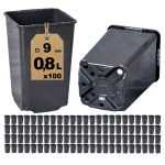 Doniczki produkcyjne kwadratowe wysokie 9cm 0,8L HS0.8A x 100 szt.