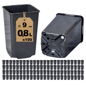 Doniczki produkcyjne kwadratowe wysokie 9cm 0,8L HS0.8A x 100 szt.