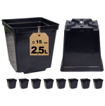 Doniczki produkcyjne kwadratowe 15cm 2,5L S2.5 x 10szt., na iglaki i krzewy