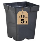 Doniczka produkcyjna kwadratowa 5L 18cm HS5A na trawy byliny krzewy iglaki