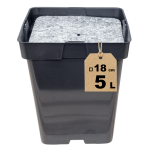 Doniczka produkcyjna kwadratowa 5L 18cm HS5A z osłoną filcową ściółkującą