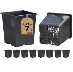 Doniczki produkcyjne kwadratowe 7L 21cm HS7 x10 do drzewek krzewów iglaków