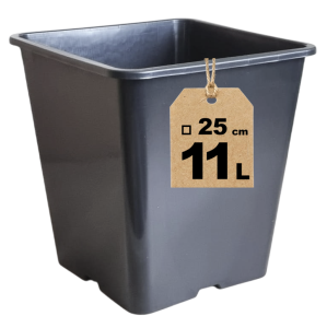 Doniczka produkcyjna kwadratowa 11L 25cm HS11 do pomidora choinki iglaków