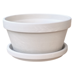 Doniczka gliniana Misa K Granit 22cm - donica ceramiczna z podstawką