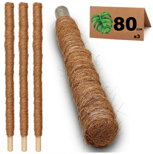 Paliki kokosowe do monstery 80cm x3 - podpory do roślin, tyczki do pnączy