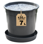 Doniczka produkcyjna wysoka 7L 24cm RH7A z podstawką i osłoną filcową