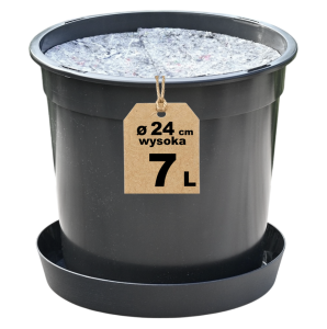 Doniczka produkcyjna wysoka 7L 24cm RH7A z podstawką i osłoną filcową