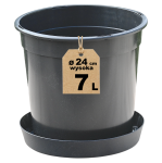 Doniczka produkcyjna wysoka z podstawką 7L 24cm RH7A na tuje iglaki róże