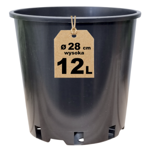 Doniczka produkcyjna wysoka 12L 28cm RH12 na iglaki tuje róże krzewy drzewa