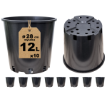 Doniczki produkcyjne wysokie 12L 28cm RH12 x10 - na iglaki tuje róże krzewy