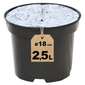 Doniczka produkcyjna 2,5L 18cm RS2.5A z osłoną filcową ściółkującą
