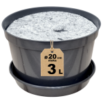 Doniczka produkcyjna niska 3L 20cm RL3 z osłoną filcową i podstawką