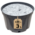 Doniczka produkcyjna niska 3L 20cm RL3 z osłoną filcową ściółkującą