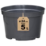 Doniczka produkcyjna niska 5L 24cm RL5 na jałowce wrzosy berberysy azalie