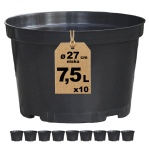 Doniczki produkcyjne niskie 7,5L 27cm RL7.5 x10 na azalie i rododendrony
