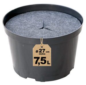 Doniczka produkcyjna niska 7,5L 27cm RL7.5 z osłoną filcową ściółkującą