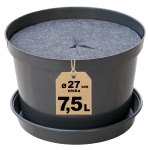 Doniczka produkcyjna niska 7,5L 27cm RL7.5 z osłoną filcową i podstawką