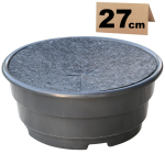 Misa plastikowa 4,7L 27cm antracytowa z osłoną filcową - doniczka + ściółka