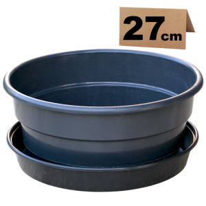 Misa na cmentarz z podstawką 4,7L 27cm antracytowa - donica na chryzantemy