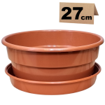 Misa na cmentarz z podstawką 4,7L 27cm terakota - donica na chryzantemy