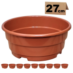 Misy na chryzantemy 4,7L 27cm terakota x10 - donice nagrobne cmentarne