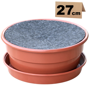 Misa ogrodowa 4,7L 27cm terakota - doniczka z podstawką i ściółką filcową