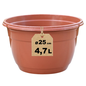 Donica nagrobna na chryzantemy bratki i wrzosy 25cm 4,7L terakota