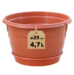 Donica nagrobna na chryzantemy bratki wrzosy 25cm 4,7L terakota z podstawką