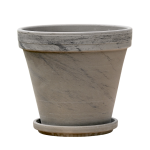 Donica ceramiczna na cmentarz BAZALT 24cm Z PODSTAWKĄ ogrodowa i nagrobna