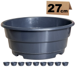 Misy na chryzantemy 4,7L 27cm antracytowe x10 - donice nagrobne cmentarne