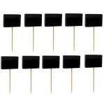 Tabliczki do roślin drewniane x 10szt. - małe czarne wbijane do ziemi
