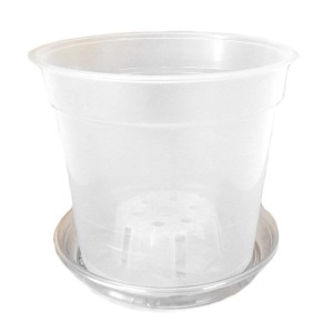 Doniczka do storczyka przeźroczysta 15cm 1,3L Teku MCO-15 z podstawką