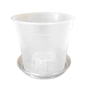 Doniczka do storczyka przeźroczysta 11,5cm 0,7L Teku MCO-12 z podstawką