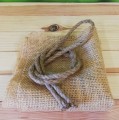 OSŁONKA JUTOWA na doniczkę SZNUREK TKANINA 30x30cm